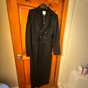 BRAND NEW: Favorite Daughter ‘The Simon’ Black Pinstripe Long Coat